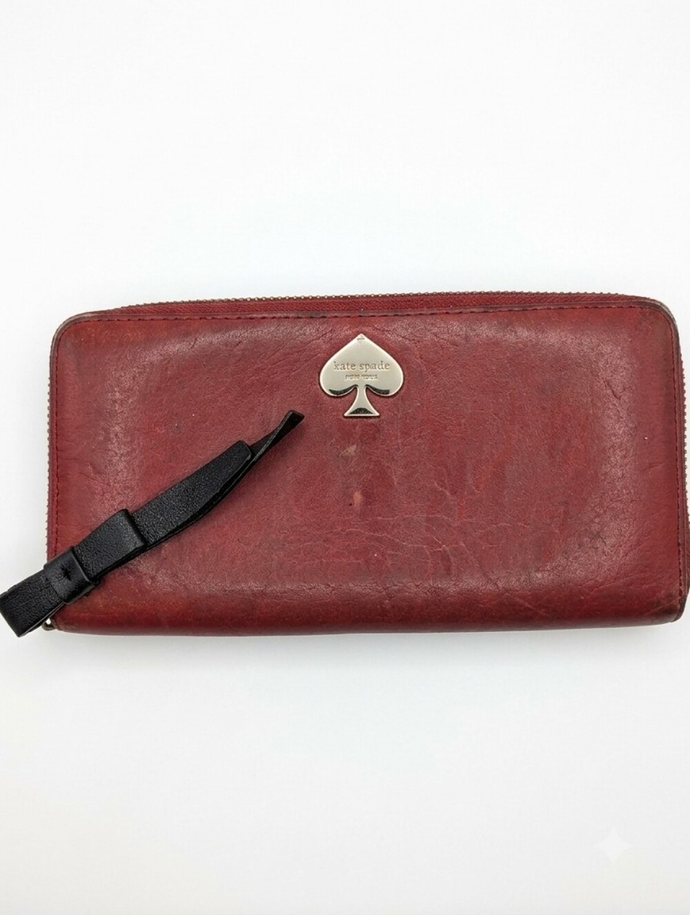 Kate Spade Red Zip-Around Leather Wristlet Wallet